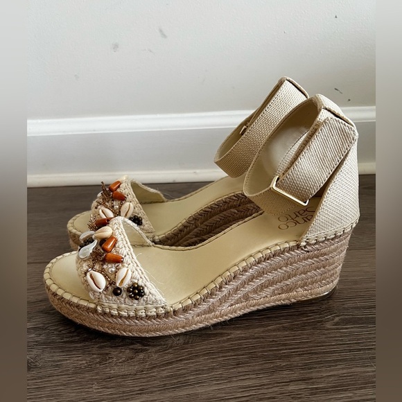 Franco Sarto Women’s Clemens Shell Espadrilles Wedge Sandals Size 9.5 - Picture 6 of 6